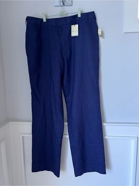 Sean John Men's Navy Straight-Leg 100% linen Pants